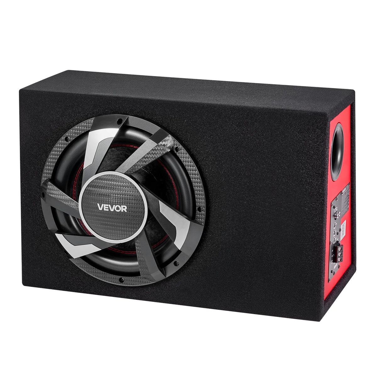 VEVOR automašīnas zemfrekvences skaļruņa komplekts 305 mm, 245 W RMS, ar iebūvētu pastiprinātāju, korpusu un savienojuma kabeļu komplektu, kompakts trapecveida dizains ավտ audio sistēmām - ZEMLETES.LV