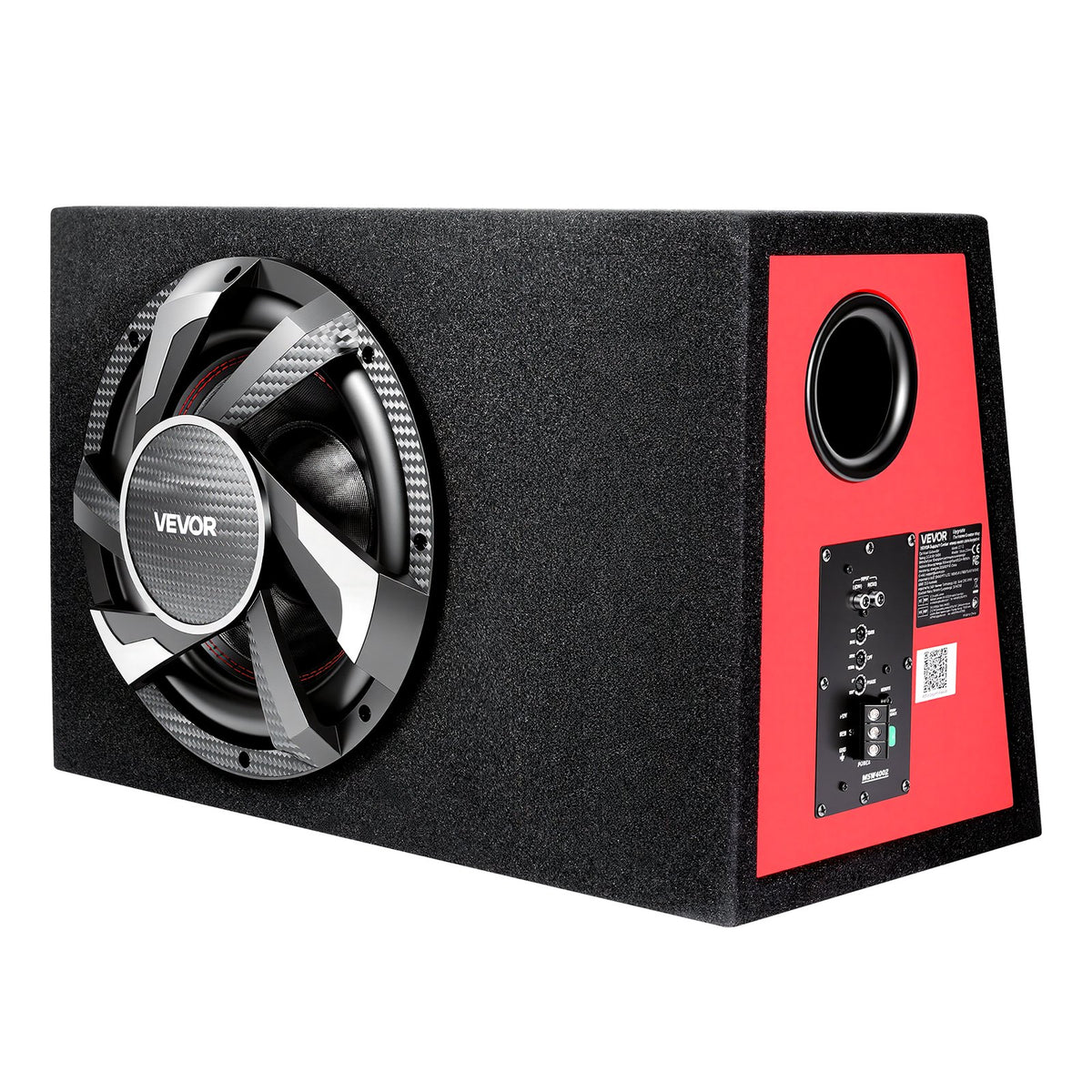 VEVOR automašīnas zemfrekvences skaļruņa komplekts 305 mm, 245 W RMS, ar iebūvētu pastiprinātāju, korpusu un savienojuma kabeļu komplektu, kompakts trapecveida dizains ավտ audio sistēmām - ZEMLETES.LV