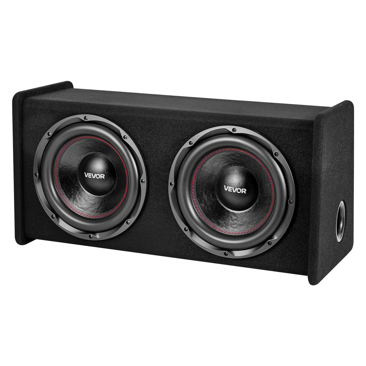 VEVOR automašīnas zemfrekvences skaļruņu komplekts ar 2 x 305 mm skaļruņiem, 490 W RMS, ar atsevišķu pastiprinātāju, korpusu un savienojuma kabeļu komplektu, paredzēts bagāžniekiem un auto audio sistēmām - ZEMLETES.LV