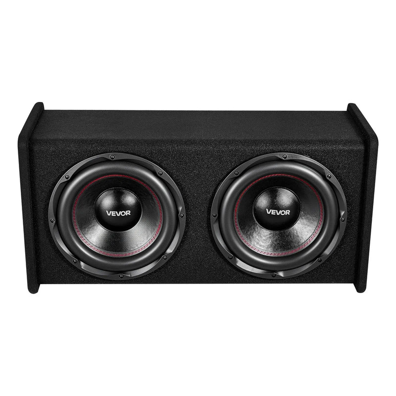 VEVOR automašīnas zemfrekvences skaļruņu komplekts ar 2 x 305 mm skaļruņiem, 490 W RMS, ar atsevišķu pastiprinātāju, korpusu un savienojuma kabeļu komplektu, paredzēts bagāžniekiem un auto audio sistēmām - ZEMLETES.LV