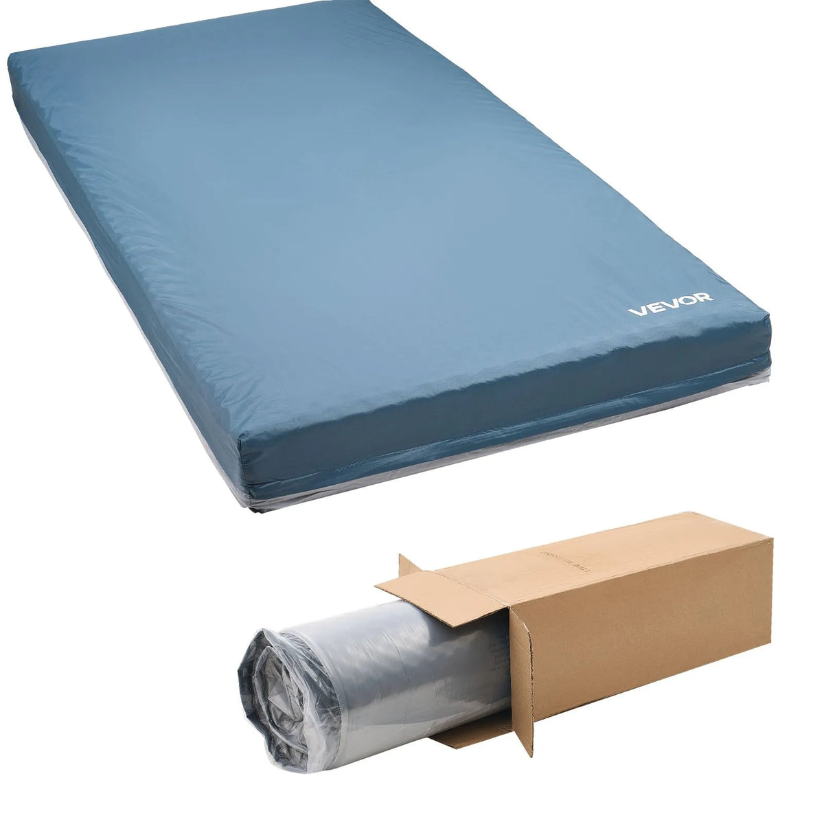 VEVOR slimnīcas gultas matracis 914 × 2030 × 153 mm, medicīniskas klases divslāņu putu matracis ar spiediena sadales funkciju ilgstošai aprūpei, ūdensizturīgs izgulējumu profilaksei, slodze līdz 159 kg, piemērots aprūpes iestādēm un mājas aprūpei - ZEMLETES.LV