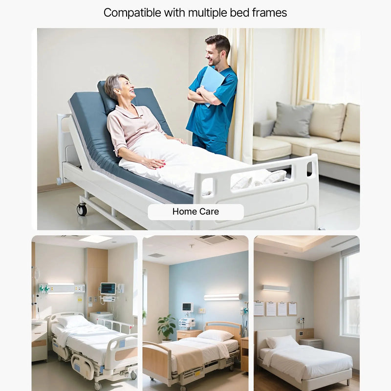 VEVOR slimnīcas gultas matracis 914 × 2030 × 153 mm, medicīniskas klases daudzslāņu putu matracis ar spiediena sadales funkciju ilgstošai aprūpei, ūdensizturīgs izgulējumu profilaksei, slodze līdz 204 kg, piemērots aprūpes iestādēm un mājas aprūpei - ZEMLETES.LV
