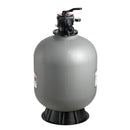 VEVOR baseina smilšu filtrācijas sistēma 609,6 mm, plūsma līdz 14,8 m³/h, virszemes un zemē ieraktiem baseiniem, 7-pozīciju daudzportu vārsts (filtrēšana, pretmazgāšana, skalošana, recirkulācija, novade, ziemas režīms, slēgts)