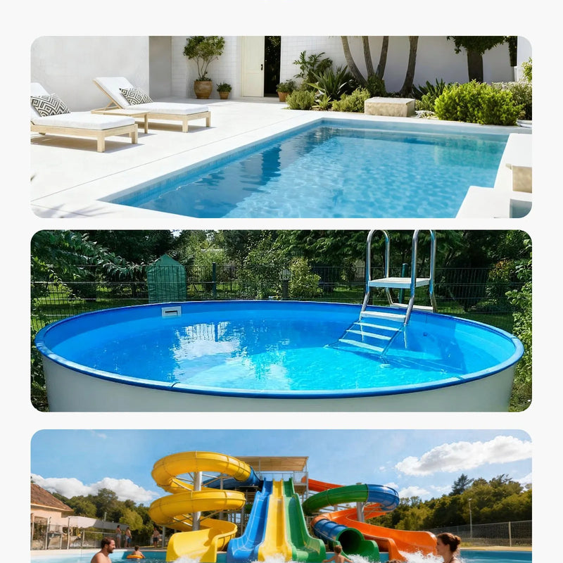 VEVOR baseina smilšu filtrācijas sistēma 609,6 mm, plūsma līdz 14,8 m³/h, virszemes un zemē ieraktiem baseiniem, 7-pozīciju daudzportu vārsts (filtrēšana, pretmazgāšana, skalošana, recirkulācija, novade, ziemas režīms, slēgts)