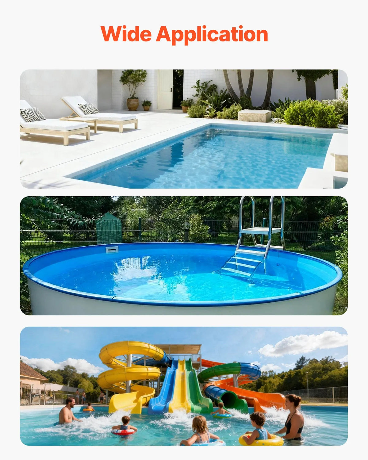 VEVOR Pool Sand Filter System 609.6 mm, Flow Rate Up to 14.8 m³/h, Above Ground and In-Ground Pools, 7-Position Multiport Valve (Filter, Backwash, Rinse, Recirculate, Drain, Winter Mode, Closed)