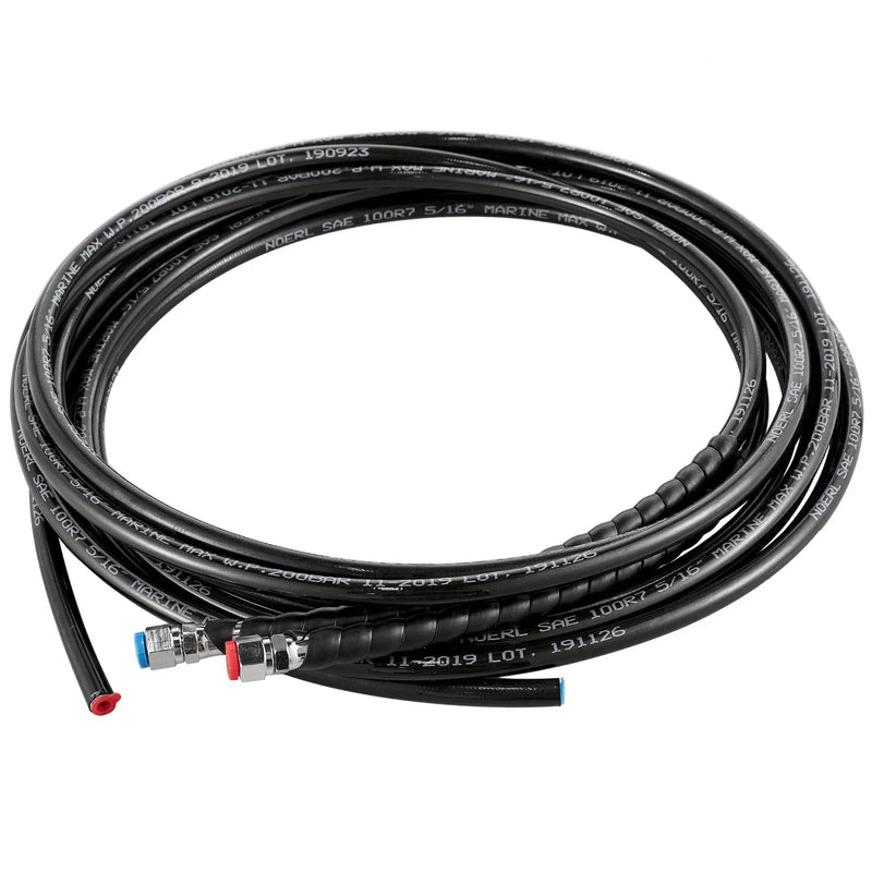 Hidrauliskās Stūres Sistēmas Komplekts Laivām līdz 300 ZS Ar stūres sūkni, cilindru, 6,7 m hidraulisko šļūteni un 34,3 cm stūres ratu vienas stacijas, vienmotora sistēmai