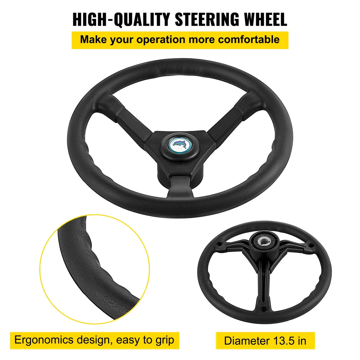 Hydraulic Steering System Kit, 300 HP – Boat Hydraulic Steering Kit with Pump and Cylinder (without Hydraulic Hose)