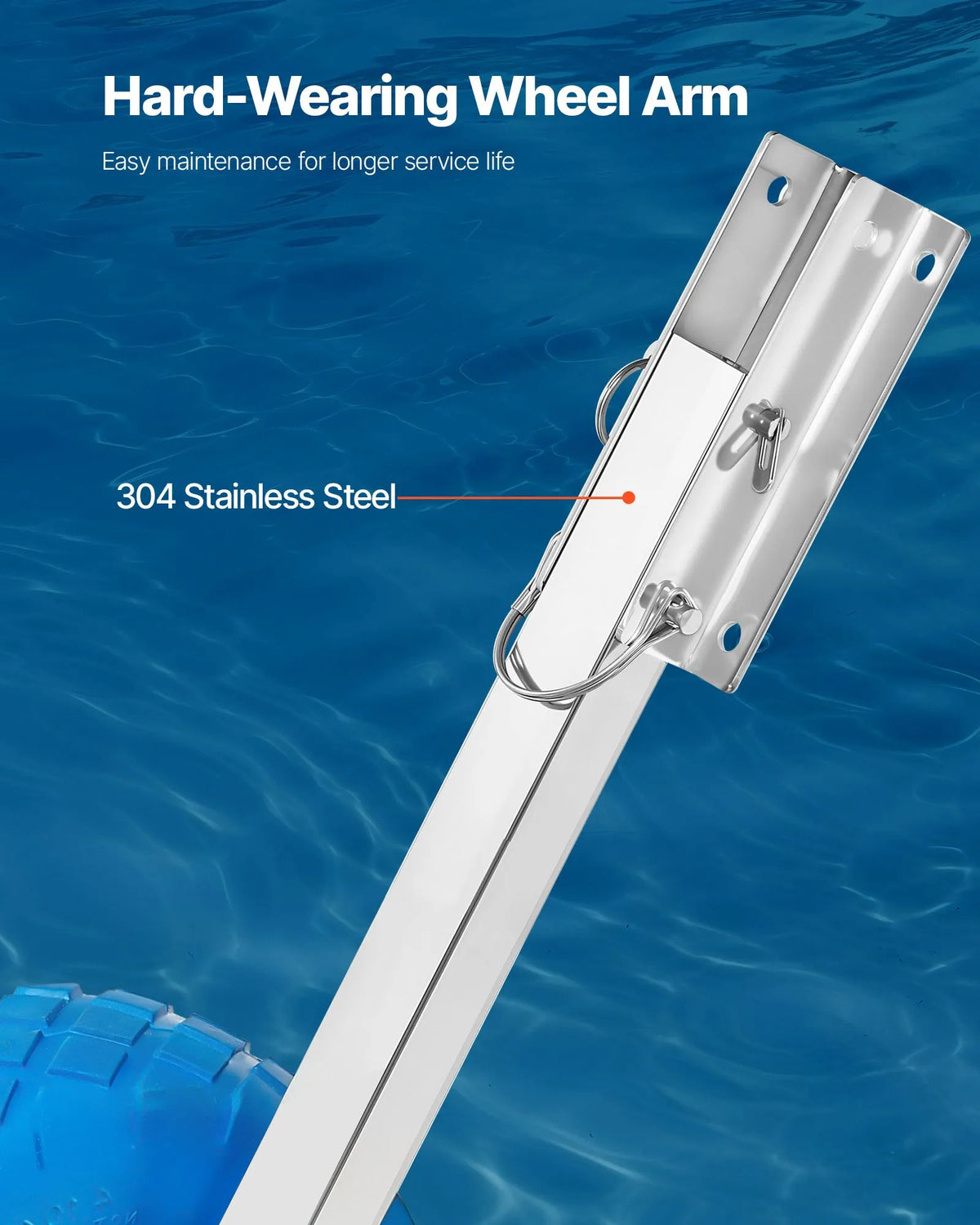 VEVORi paadiveorattad 260 mm, kuni 136,1 kg, roostevabast terasest veorattad kõvade PVC-rehvidega, kokkupandavad, 4 kiirfikseerimistapiga, täispuhutavatele paatidele kuni 4 m