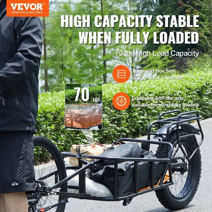 VEVOR velosipēda kravas piekabe, 31,8 kg, 508 mm riteņi, universāla sakabe