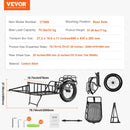 VEVOR velosipēda kravas piekabe, 31,8 kg, 508 mm riteņi, universāla sakabe