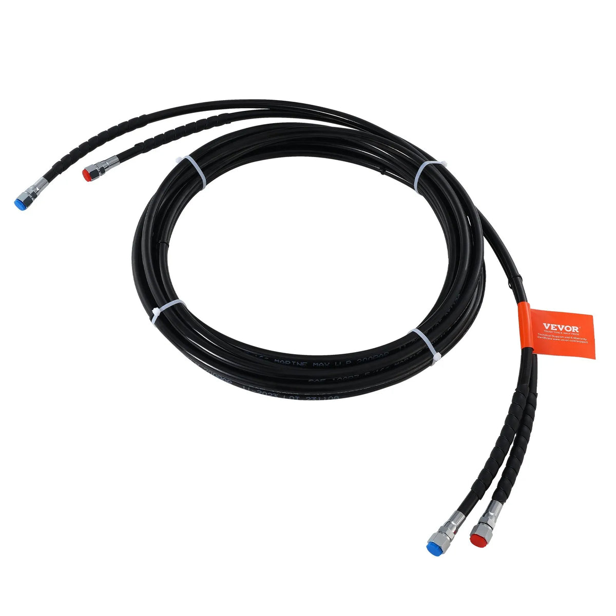 VEVOR Outboard Engine Hydraulic Hose Kit, 6.1 m Hydraulic Steering Hose, 2 pcs TPEE Hydraulic Hoses Leak-Free, for Boat Hydraulic Outboard Engine Steering Systems up to 300 HP