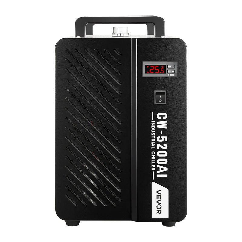 VEVOR industriālais ūdens dzesētājs, 1600 W, industriāla ūdens dzesēšanas sistēma ar kompresoru, maksimālais plūsmas ātrums 16 l/min, 7 l tvertnes ietilpība, lāzera dzesētājs CO₂ lāzera cauruļu gravēšanas un griešanas iekārtām