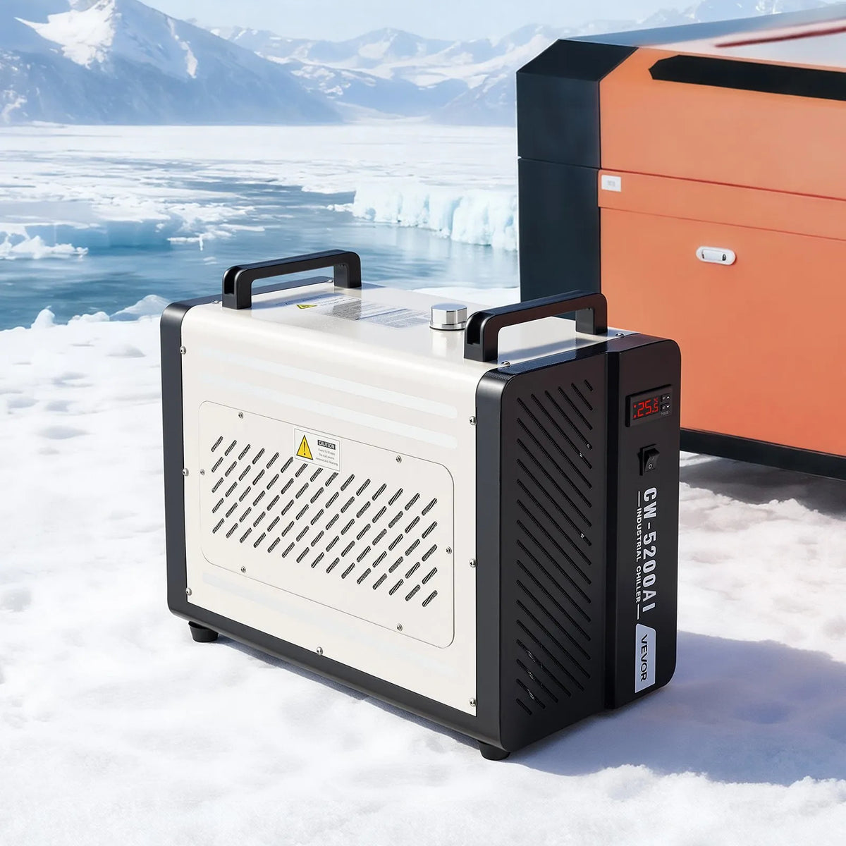 VEVOR Industrial Water Chiller with Compressor 1600 W, 7 l Tank, 16 l/min, for CO₂ Laser Tubes