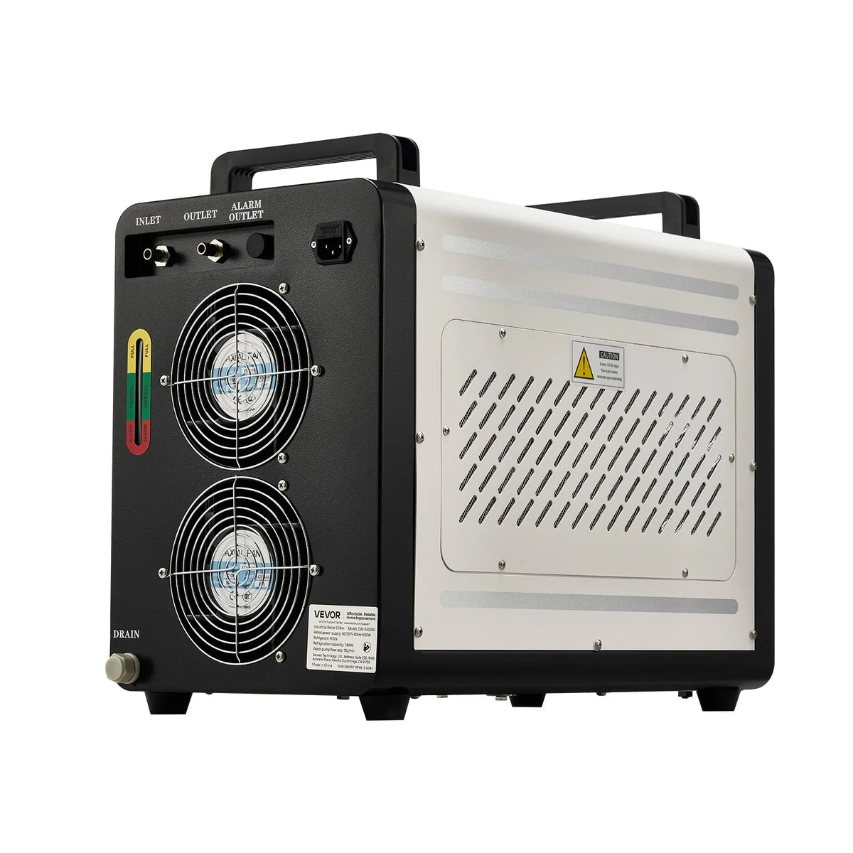 VEVOR Industrial Water Chiller with Compressor 1600 W, 7 l Tank, 16 l/min, for CO₂ Laser Tubes