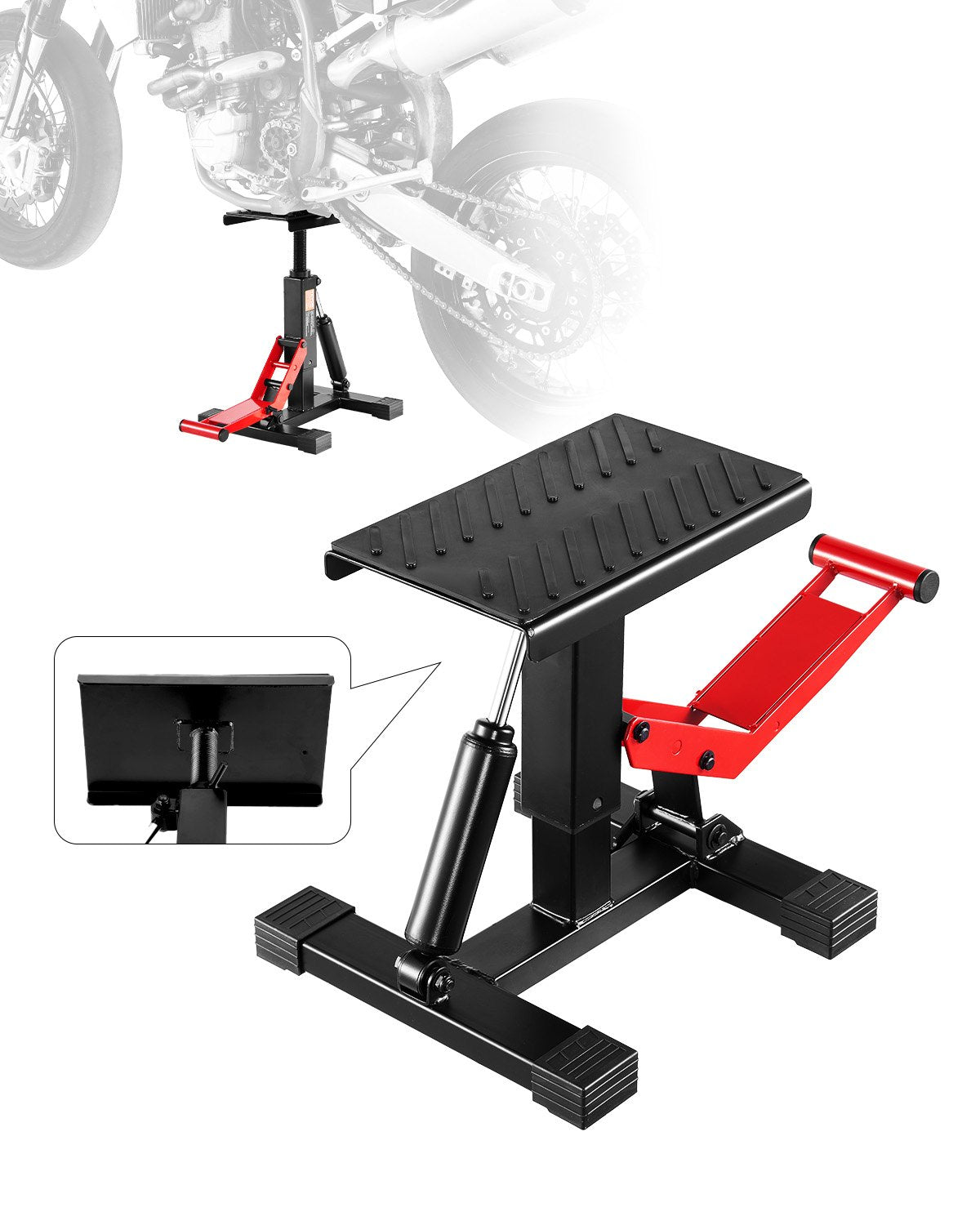 VEVOR Motorcycle Hydraulic Lift with Adjustable Height 250–465 mm, 545 kg Load Capacity, Suitable for Dirt Bike Maintenance and Repair
