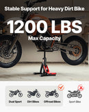 Motocikla hidrauliskais pacēlājs ar regulējamu augstumu 250-465 mm, celtspēja 545 kg, piemērots krosa motociklu apkopei un remontam