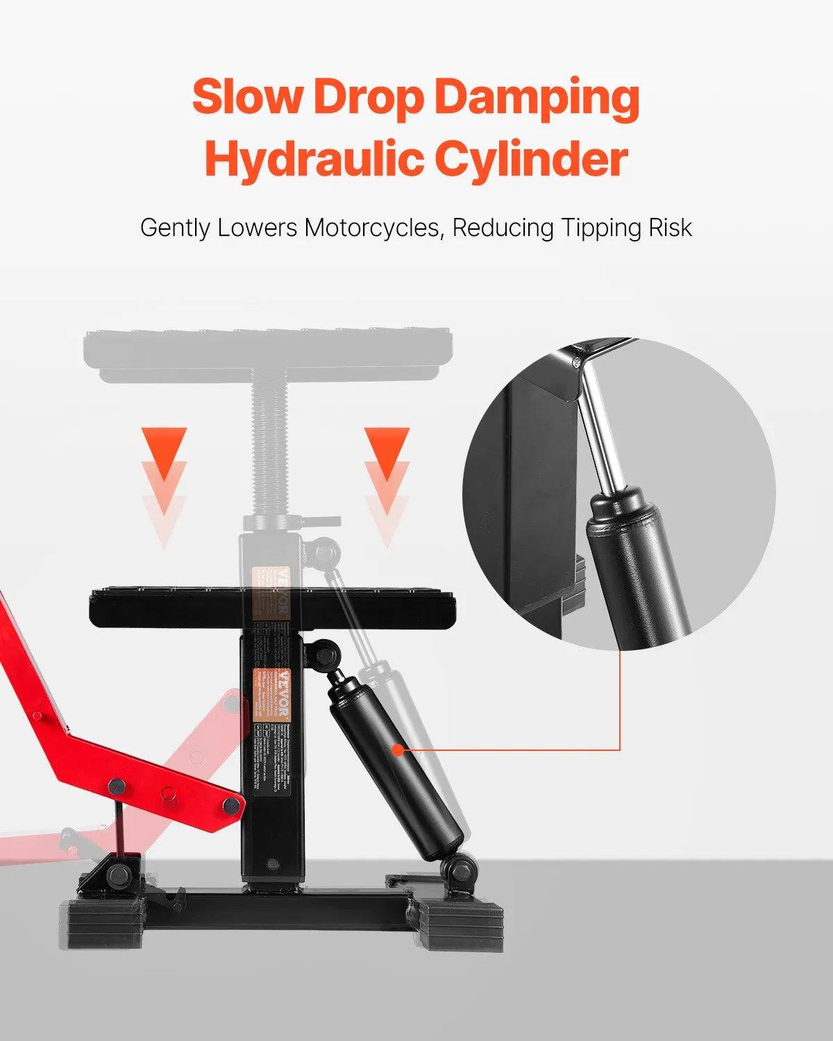 VEVOR Motorcycle Hydraulic Lift with Adjustable Height 250–465 mm, 545 kg Load Capacity, Suitable for Dirt Bike Maintenance and Repair