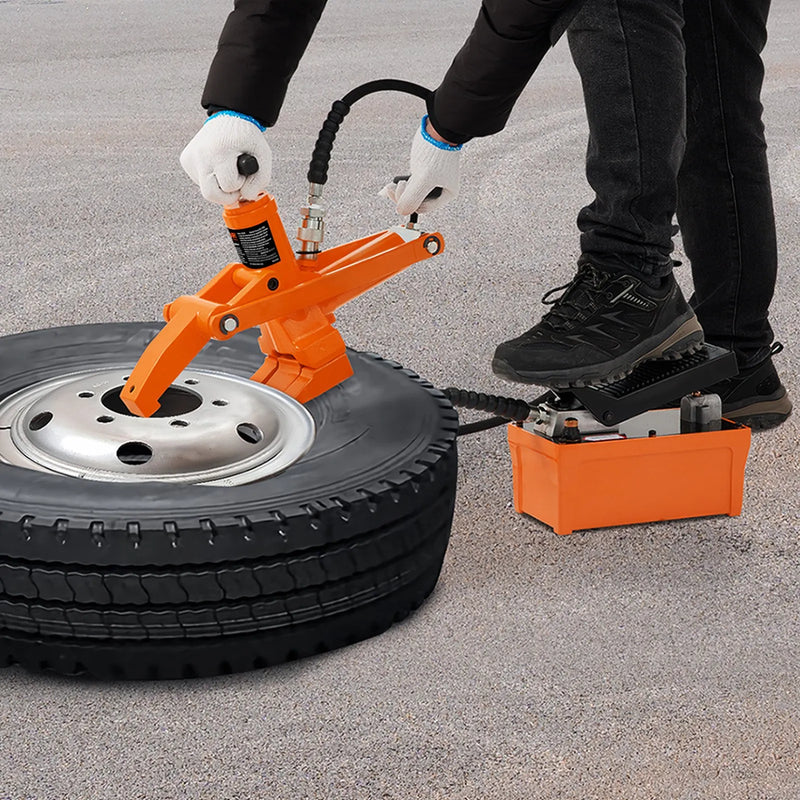 Hidrauliskais riepu malas atdalītājs 690 bar ar metāla kājas sūkni, smagās slodzes tērauda rīks traktoriem, kravas automašīnām, autobusiem, zāles pļāvējiem un ATV