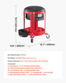 VEVOR rullējošais mehāniķa krēsls, garāžas krēsls, 136 kg kravnesība ar riteņiem un uzglabāšanu