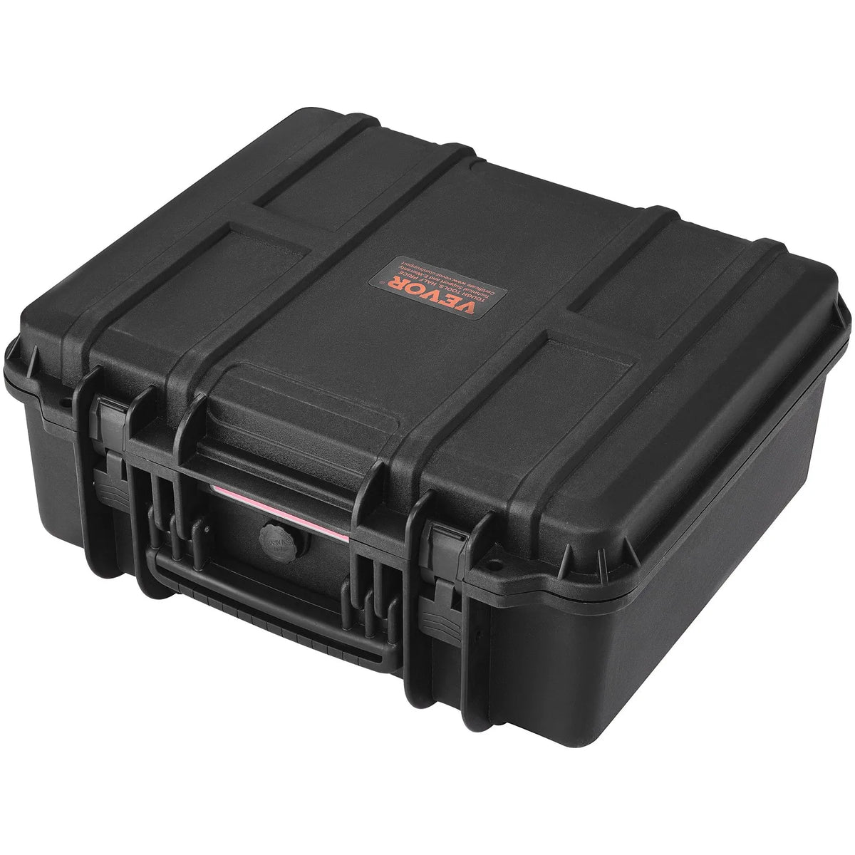 VEVOR Hard Pistol Case with Pre-Cut PU Foam Insert, Waterproof and Dustproof Hard Case for 6 Pistols, Lockable Design, 490 × 434 × 211 mm, Black