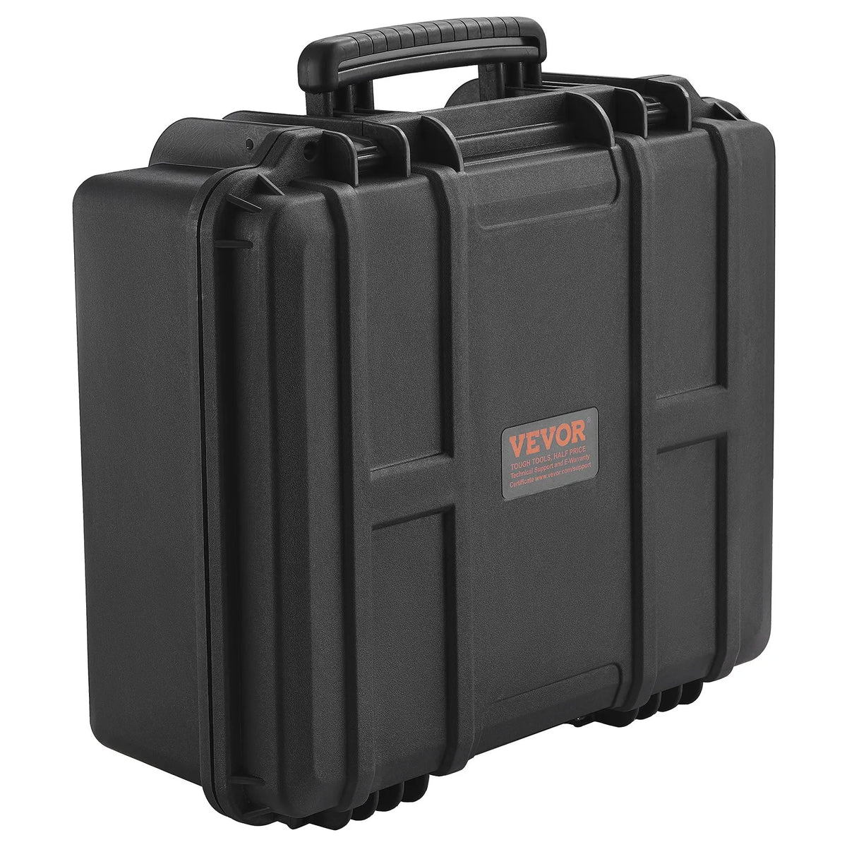 VEVOR Hard Pistol Case with Pre-Cut PU Foam Insert, Waterproof and Dustproof Hard Case for 6 Pistols, Lockable Design, 490 × 434 × 211 mm, Black
