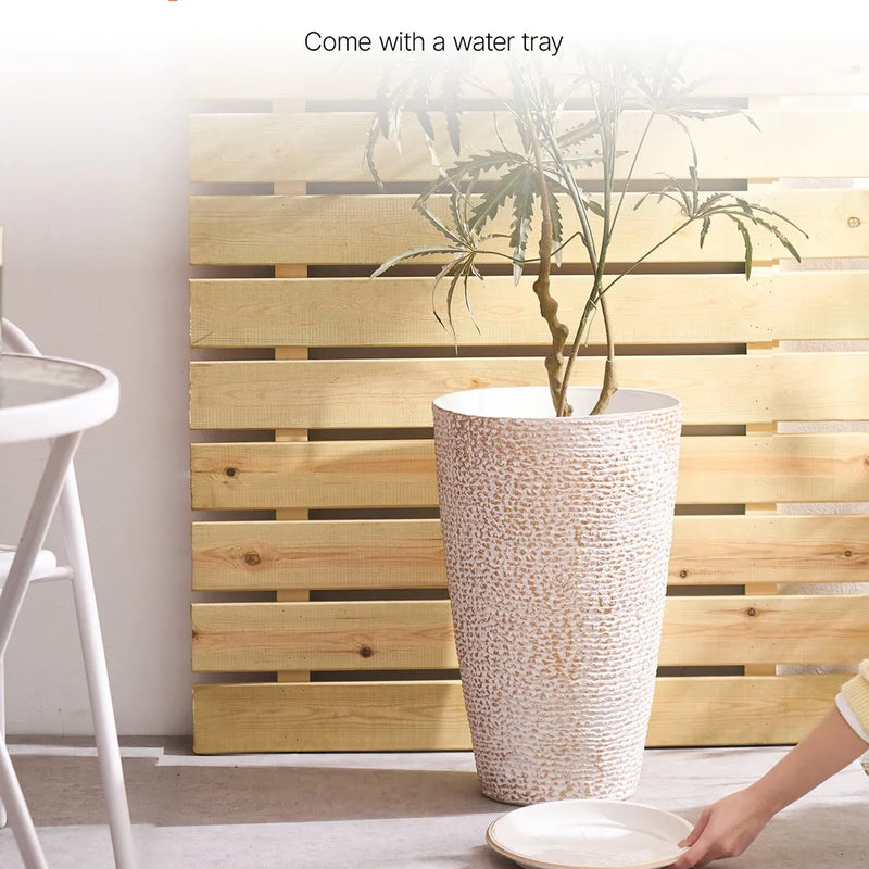 Augsti stādītāji, komplekts ar 2 apaļiem konusveida stādītājiem, 53 cm, piemēroti āra un iekštelpu lietošanai