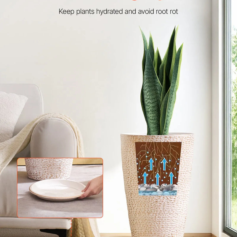 Augsti stādītāji, komplekts ar 2 apaļiem konusveida stādītājiem, 53 cm, piemēroti āra un iekštelpu lietošanai