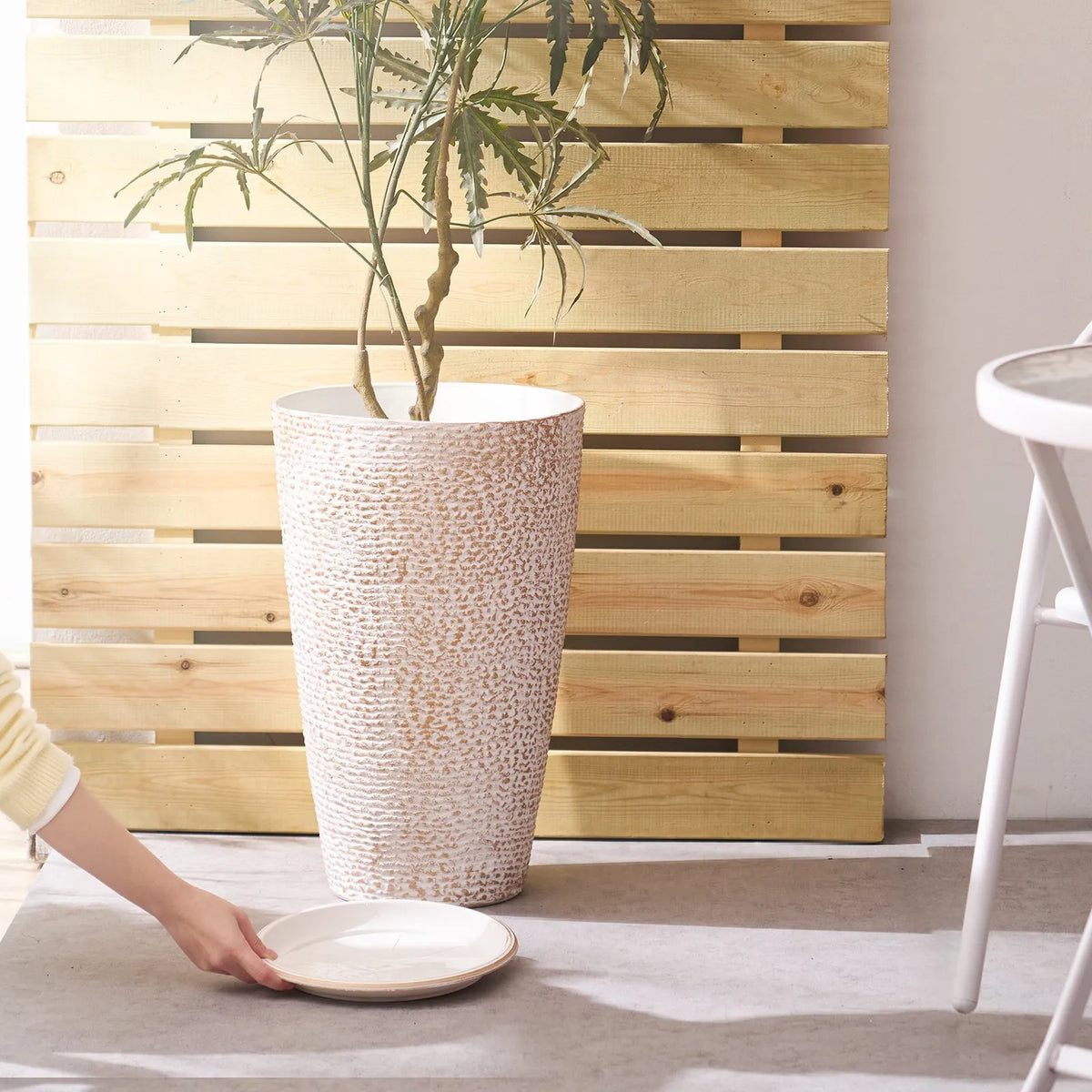 Augsti stādītāji, komplekts ar 2 apaļiem konusveida stādītājiem, 53 cm, piemēroti āra un iekštelpu lietošanai