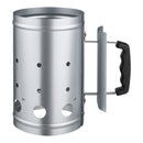 Ogles aizdedzināšanas skurstenis, 1,8 kg ietilpība, smagās tērauda konstrukcija, piemērots griliem un bārbekjū, kompakts pārnēsājams aizdedzinātājs, sudraba krāsa