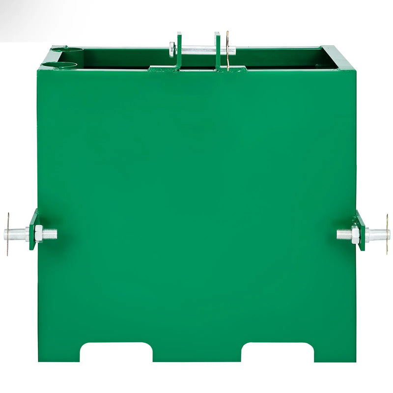 3 punktu balasta kaste, kravnesība 363 kg, standarta 50 mm sakabes uztvērējs, traktora balasta kaste ar 0,14 m³ tilpumu, izgatavota no izturīga tērauda, piemērota 1. kategorijas traktoru uzkabēm, zaļa