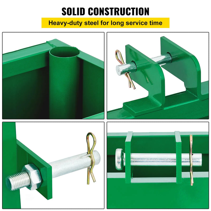 3 punktu balasta kaste, kravnesība 363 kg, standarta 50 mm sakabes uztvērējs, traktora balasta kaste ar 0,14 m³ tilpumu, izgatavota no izturīga tērauda, piemērota 1. kategorijas traktoru uzkabēm, zaļa