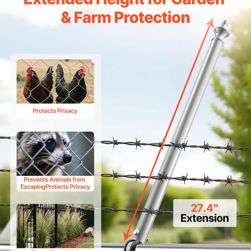 Posmu žoga pagarinātāji, 18 gab., 69,5 cm, augšējai sliedei 33-38 mm, U veida kronšteins