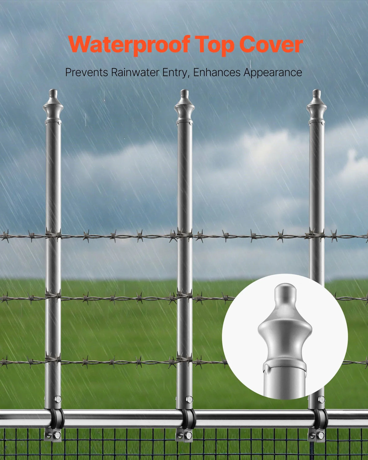 Section Fence Extenders, 18 pcs, 69.5 cm, Upper Rail 33–38 mm, U-shaped Bracket