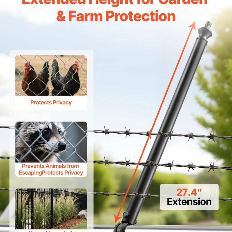 Posmu žoga pagarinātāji, 9 gab., 69,5 cm, augšējai sliedei 33-38 mm, U veida kronšteins