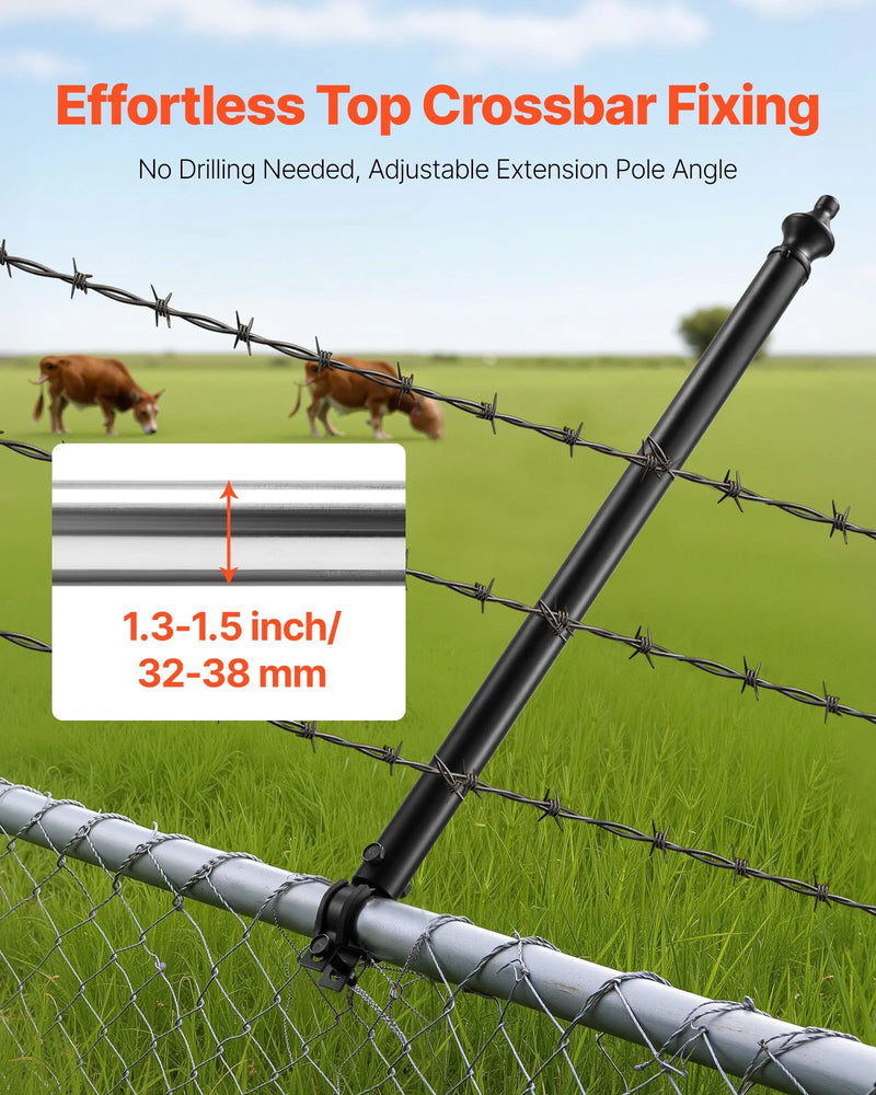 Posmu žoga pagarinātāji, 9 gab., 69,5 cm, augšējai sliedei 33–38 mm, U veida kronšteins