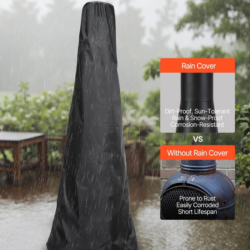 VEVOR čimineja, 51 cm āra malkas ugunskura kamīns, konusveida dizains grilēšanai un sildīšanai, ar grila resti, skursteņa pārvalku un rūsas izturīgu vāku, terasei, dārzam un pagalmam