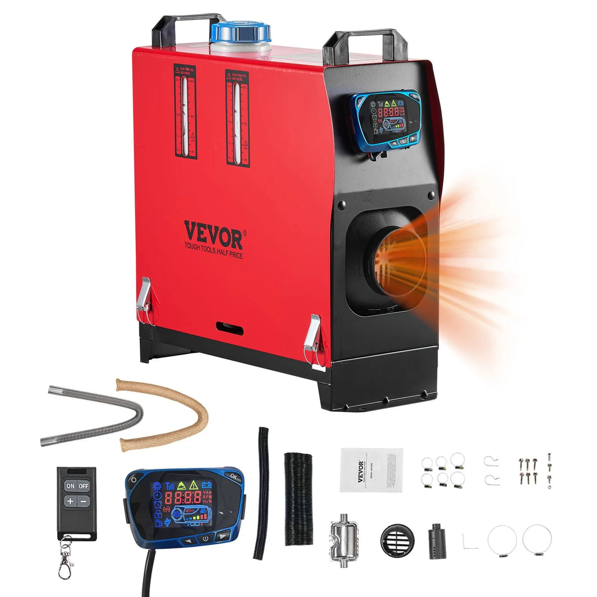 12V 8 kW VEVOR Diesel Heater All-in-One – LCD, Remote Control