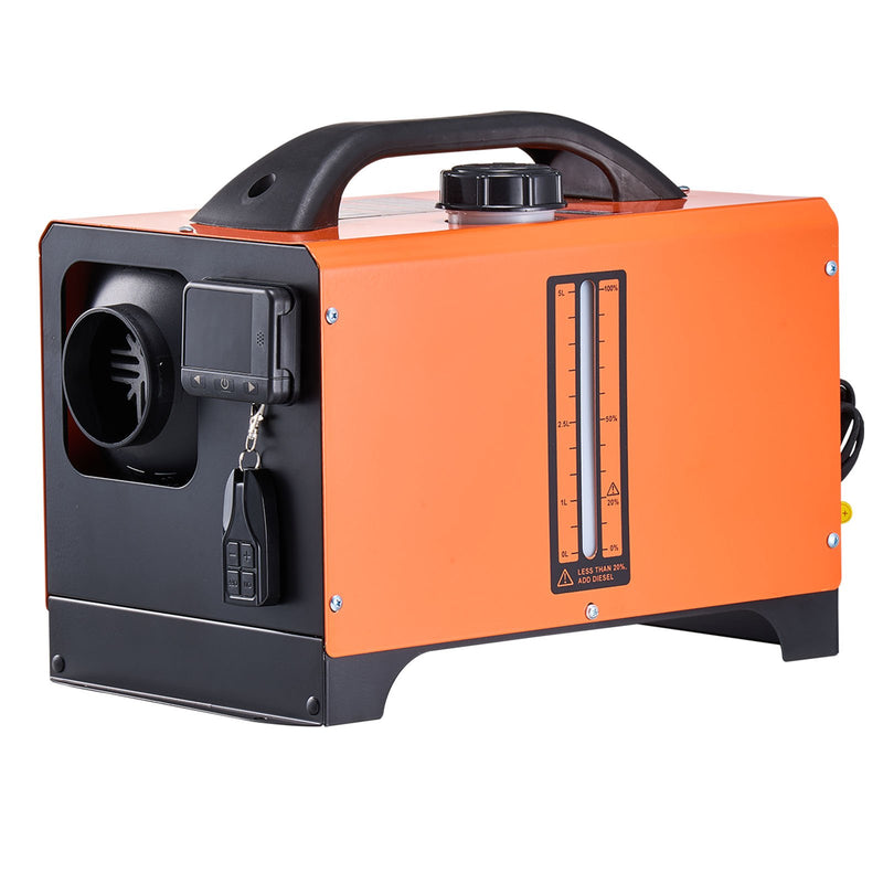 Dīzeļdegvielas gaisa sildītājs 8 kW, DC 12-24 V, portatīvs ātrās uzsildes sildītājs ar tālvadības pulti un kvadrātveida krāsainu digitālo displeju, zema trokšņa līmeņa, piemērots kemperiem, kravas automašīnām, laivām un piekabēm