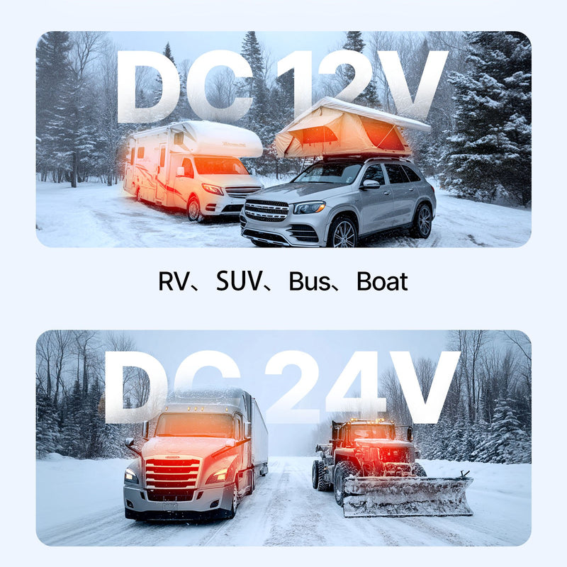 Dīzeļdegvielas gaisa sildītājs 8 kW, DC 12-24 V, portatīvs ātrās uzsildes sildītājs ar tālvadības pulti un kvadrātveida krāsainu digitālo displeju, zema trokšņa līmeņa, piemērots kemperiem, kravas automašīnām, laivām un piekabēm