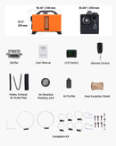 Dīzeļdegvielas gaisa sildītājs 8 kW, DC 12-24 V, portatīvs ātrās uzsildes sildītājs ar tālvadības pulti un kvadrātveida krāsainu digitālo displeju, zema trokšņa līmeņa, piemērots kemperiem, kravas automašīnām, laivām un piekabēm