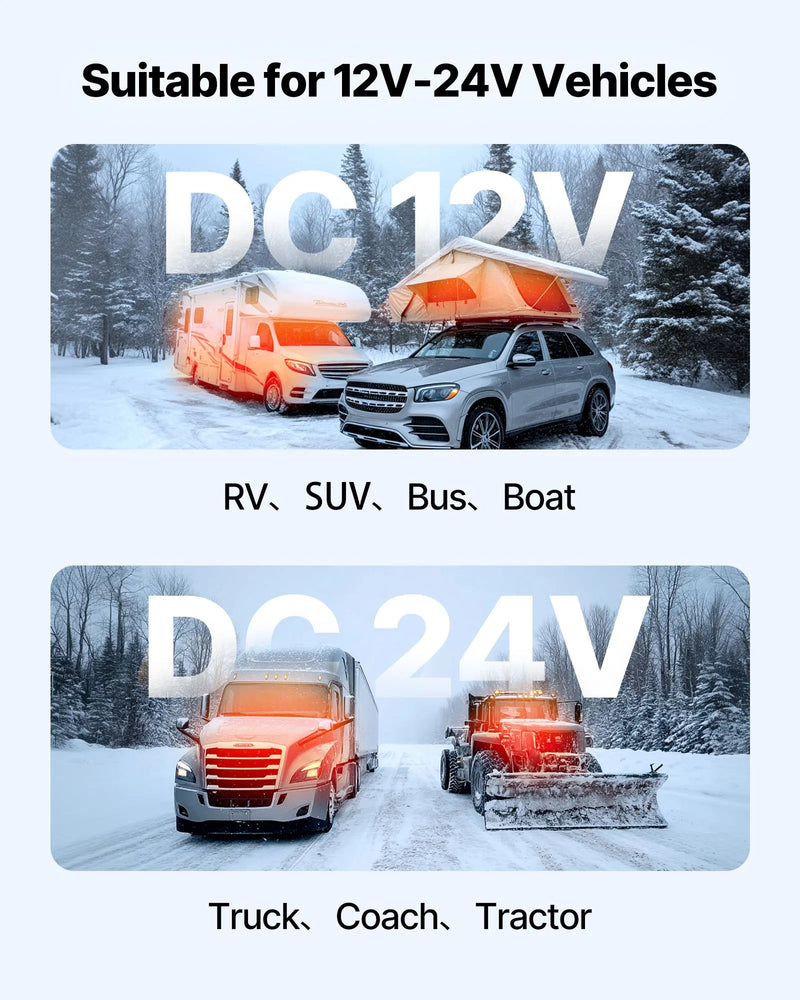 VEVOR dīzeļdegvielas gaisa sildītājs 8 kW, 12-24 V, ar melnu LCD vadības paneli un tālvadības pulti, ātrās uzsildīšanas un priekšsildīšanas funkcija, zems trokšņa līmenis, piemērots kemperiem, kravas auto, furgoniem, piekabēm un laivām