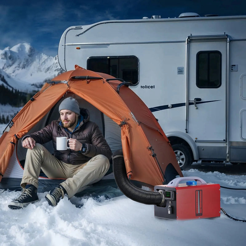 VEVOR dīzeļdegvielas gaisa sildītājs 8 kW, 12-24 V, ar melnu LCD vadības paneli un tālvadības pulti, ātrās uzsildīšanas un priekšsildīšanas funkcija, zems trokšņa līmenis, piemērots kemperiem, kravas auto, furgoniem, piekabēm un laivām