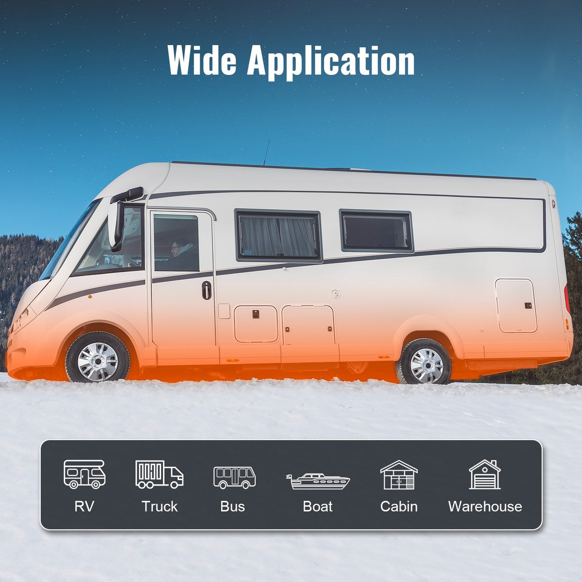 12V 2 kW VEVOR Built-in Diesel Heater – Bluetooth App, Remote Control, LCD