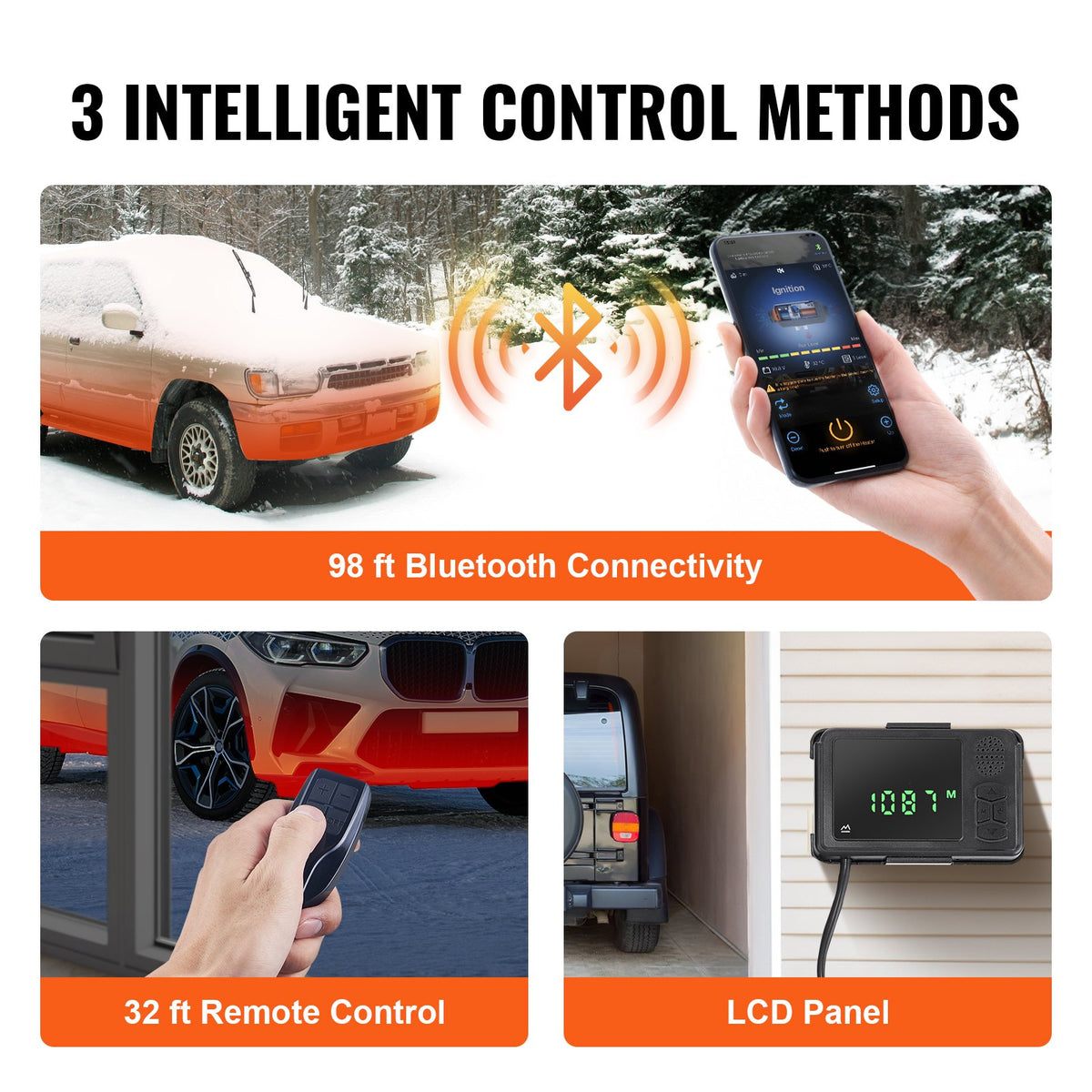 12V 8 kW VEVOR Diesel Heater – Bluetooth, LCD, for Campers and Indoor Use