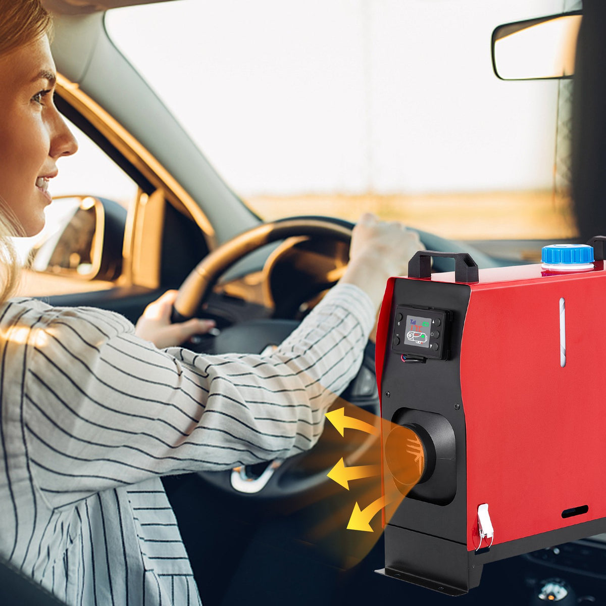 12V 8 kW VEVOR iebūvējamā dīzeļa krāsniņa – LCD slēdzis, skaņas slāpētājs