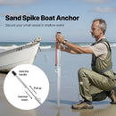 VEVOR smilšu enkurs laivām, 90 cm bīdāms krasta enkuris–spieķis, cinkota oglekļa tērauda laivu krasta enkurs, paredzēts seklam ūdenim un pludmalēm, ūdensmotociklu, PWC, pontonu un kajaku nostiprināšanai smiltīs un sēkļos.