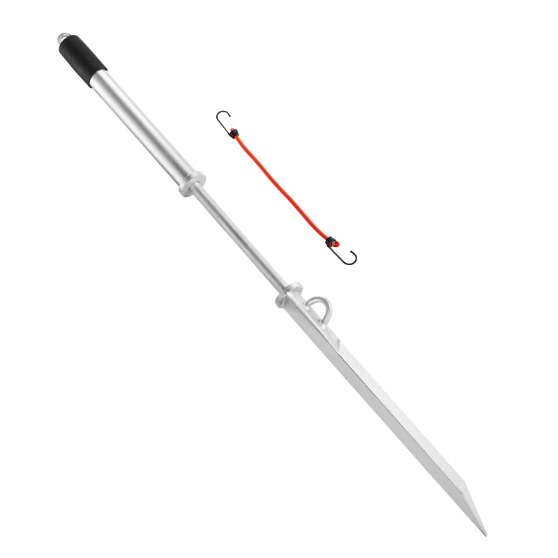 VEVOR smilšu enkurs laivām, 90 cm bīdāms krasta enkuris–spieķis, cinkota oglekļa tērauda laivu krasta enkurs, paredzēts seklam ūdenim un pludmalēm, ūdensmotociklu, PWC, pontonu un kajaku nostiprināšanai smiltīs un sēkļos.