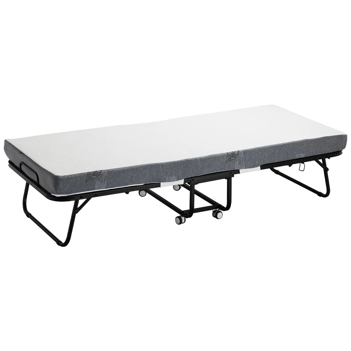 VEVOR salokāma viesu gulta 78,7 x 190,5 cm ar 10,2 cm atmiņas putu matraci, vienguļamā pārvietojamā gulta ar izturīgu metāla rāmi pieaugušajiem - ZEMLETES.LV