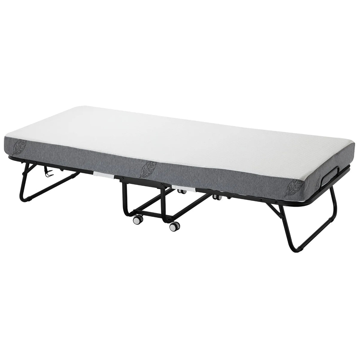 VEVOR salokāma viesu gulta 78,7 x 190,5 cm ar 12,7 cm atmiņas putu matraci, vienguļamā pārvietojamā gulta ar izturīgu metāla rāmi pieaugušajiem - ZEMLETES.LV