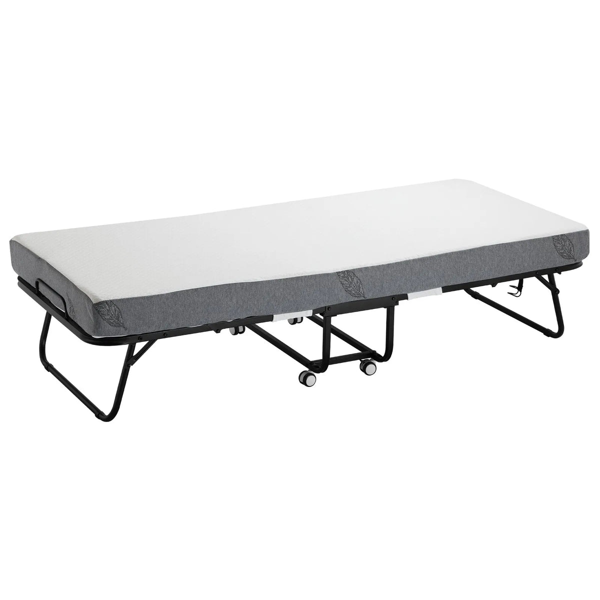 VEVOR salokāma viesu gulta 78,7 x 190,5 cm ar 12,7 cm atmiņas putu matraci, vienguļamā pārvietojamā gulta ar izturīgu metāla rāmi pieaugušajiem - ZEMLETES.LV
